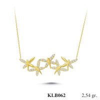  Gold Zircon Stone Necklace 2,4384 gr 