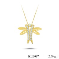  Gold Zircon Stone Necklace 2,4 gr 