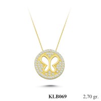  Gold Zircon Stone Necklace 2,592 gr 