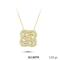  Gold Zircon Stone Necklace 3,696 gr 