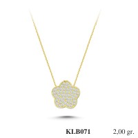  Gold Zircon Stone Necklace 1,92 gr 