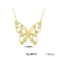  Gold Zircon Stone Necklace 3,648 gr 