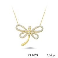  Gold Zircon Stone Necklace 3,4944 gr 