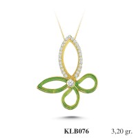  Gold Zircon Stone Necklace 3,072 gr 