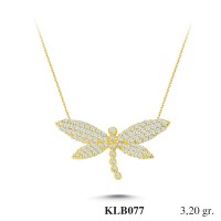  Gold Zircon Stone Necklace 3,072 gr 
