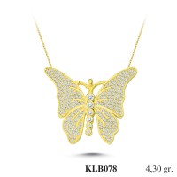  Gold Zircon Stone Necklace 4,128 gr 
