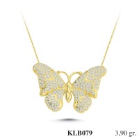  Gold Zircon Stone Necklace 3,744 gr 