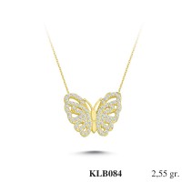  Gold Zircon Stone Necklace 2,448 gr 