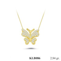  Gold Zircon Stone Necklace 2,8224 gr 