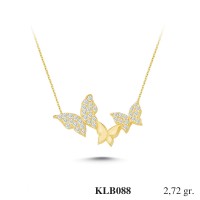  Gold Zircon Stone Necklace 2,6112 gr 