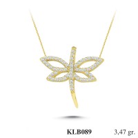  Gold Zircon Stone Necklace 3,3312 gr 