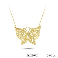  Gold Zircon Stone Necklace 2,88 gr 