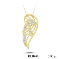  Gold Zircon Stone Necklace 3,744 gr 