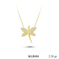  Gold Zircon Stone Necklace 2,112 gr 
