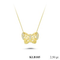  Gold Zircon Stone Necklace 2,4 gr 