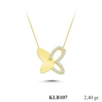  Gold Zircon Stone Necklace 2,304 gr 