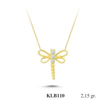  Gold Zircon Stone Necklace 2,064 gr 