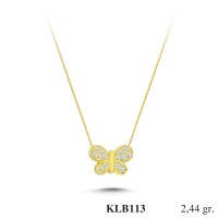  Gold Zircon Stone Necklace 2,3424 gr 