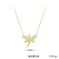  Gold Zircon Stone Necklace 1,824 gr 