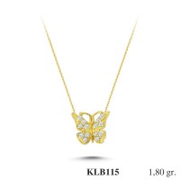 Gold Zircon Stone Necklace 1,728 gr 
