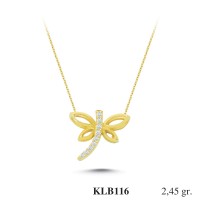  Gold Zircon Stone Necklace 2,352 gr 