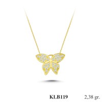  Gold Zircon Stone Necklace 2,2848 gr 