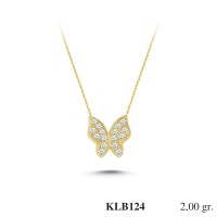  Gold Zircon Stone Necklace 1,92 gr 