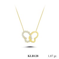 Gold Zircon Stone Necklace 1,7952 gr 