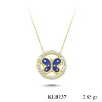  Gold Zircon Stone Necklace 2,736 gr 