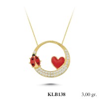  Gold Zircon Stone Necklace 2,88 gr 
