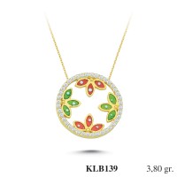  Gold Zircon Stone Necklace 3,648 gr 