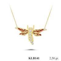  Gold Zircon Stone Necklace 2,4 gr 