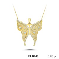  Gold Zircon Stone Necklace 3,648 gr 