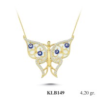  Gold Zircon Stone Necklace 4,032 gr 