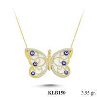  Gold Zircon Stone Necklace 3,792 gr 