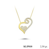  Gold Zircon Stone Necklace 2,4 gr 