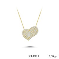  Gold Zircon Stone Necklace 2,496 gr 