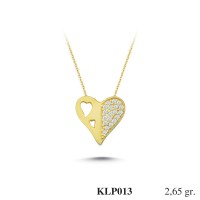  Gold Zircon Stone Necklace 2,544 gr 