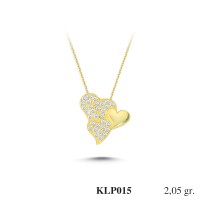  Gold Zircon Stone Necklace 1,968 gr 
