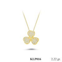  Gold Zircon Stone Necklace 2,1312 gr 