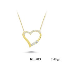 Gold Zircon Stone Necklace 2,304 gr 