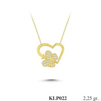  Gold Zircon Stone Necklace 2,16 gr 