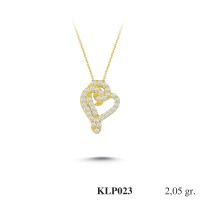  Gold Zircon Stone Necklace 1,968 gr 