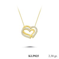  Gold Zircon Stone Necklace 2,208 gr 