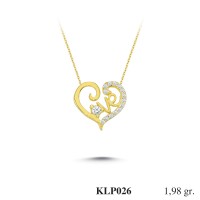 Gold Zircon Stone Necklace 1,9008 gr 