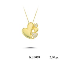  Gold Zircon Stone Necklace 2,592 gr 