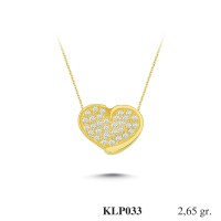  Gold Zircon Stone Necklace 2,544 gr 