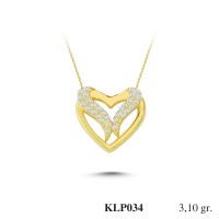  Gold Zircon Stone Necklace 2,976 gr 