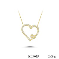  Gold Zircon Stone Necklace 2,0064 gr 