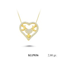  Gold Zircon Stone Necklace 2,688 gr 